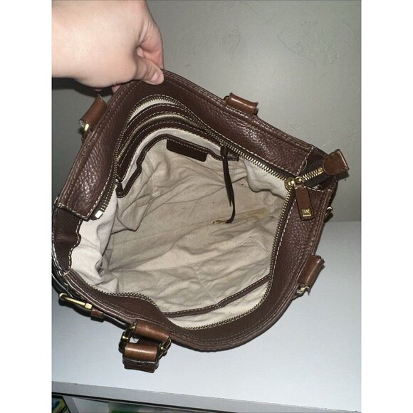 Michael Michael Kors Brown Leather Gold Buckle Purse - Picture 10 of 14